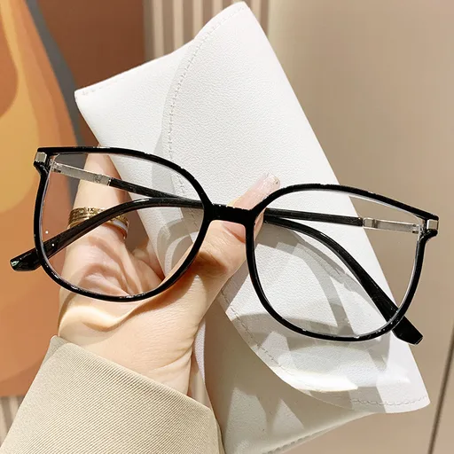 New irregular trendy large frame anti-blue light glasses Korean style slimming plain decorative trendy glasses frame
