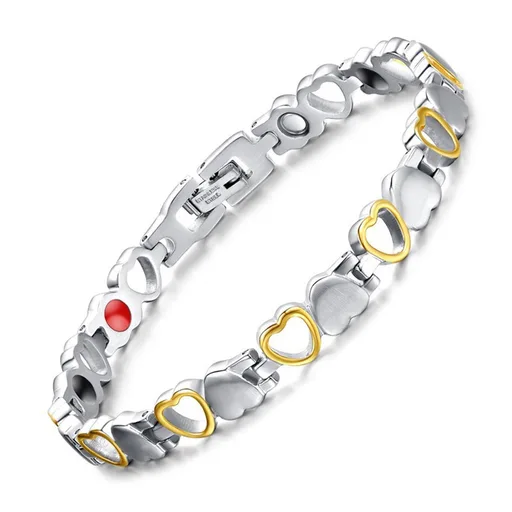 Cross-Border Hot-Selling Heart-Shaped Magnet Peach Heart Bracelet European and American Simple and Fashionable Adjustable Couple Jewelry Metal Bracelet